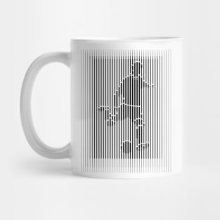 Football Player White Line Art Mug